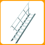 Escalier aluminium stationnaire sans palier 20° ou 60°
